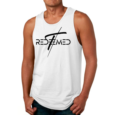 Mens Fitness Tank Top Graphic T-shirt Redeemed Cross Black-0